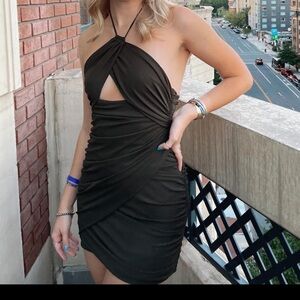 Zara olive green mini dress